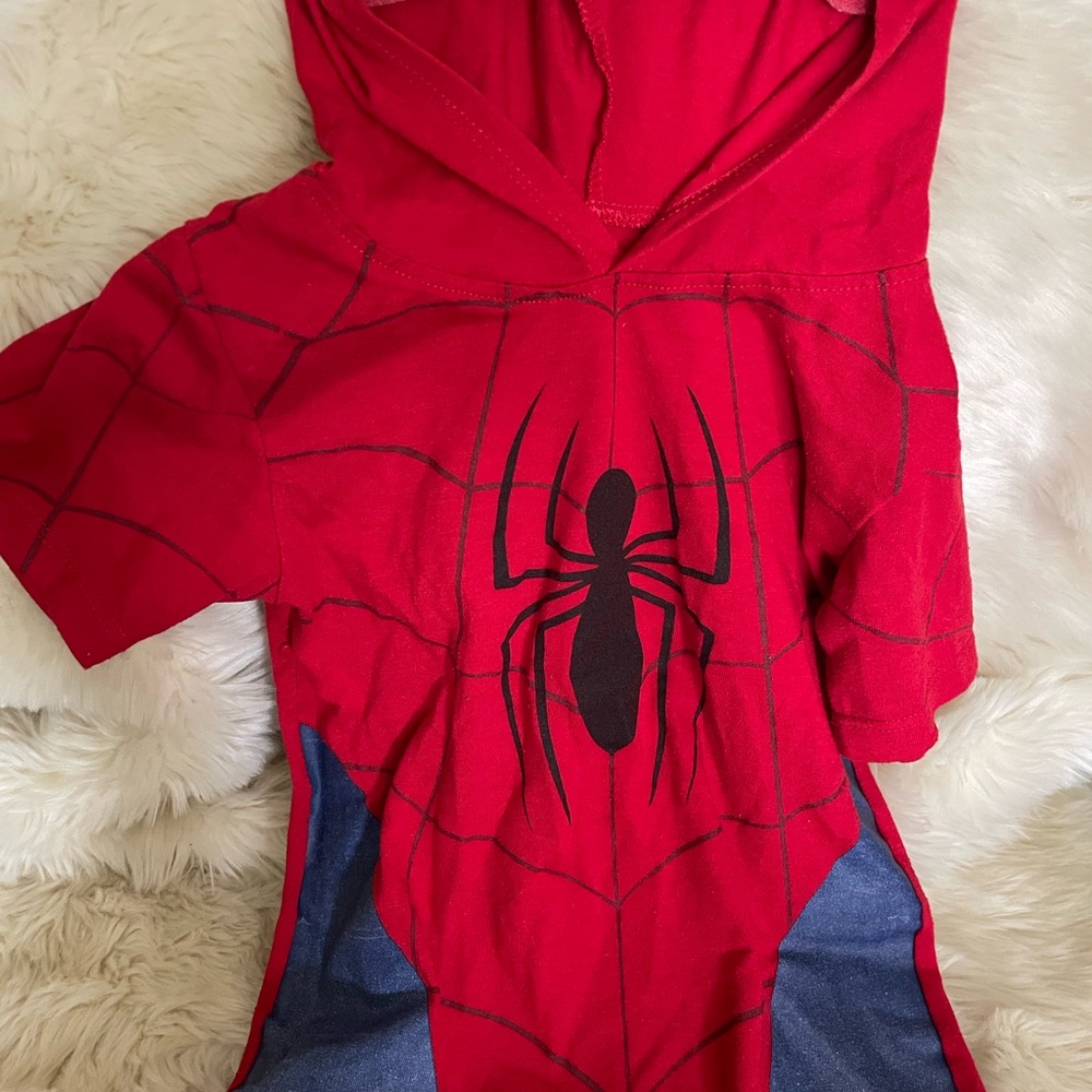Toddler Spider-Man Hooded T Shirt Sz 3t
